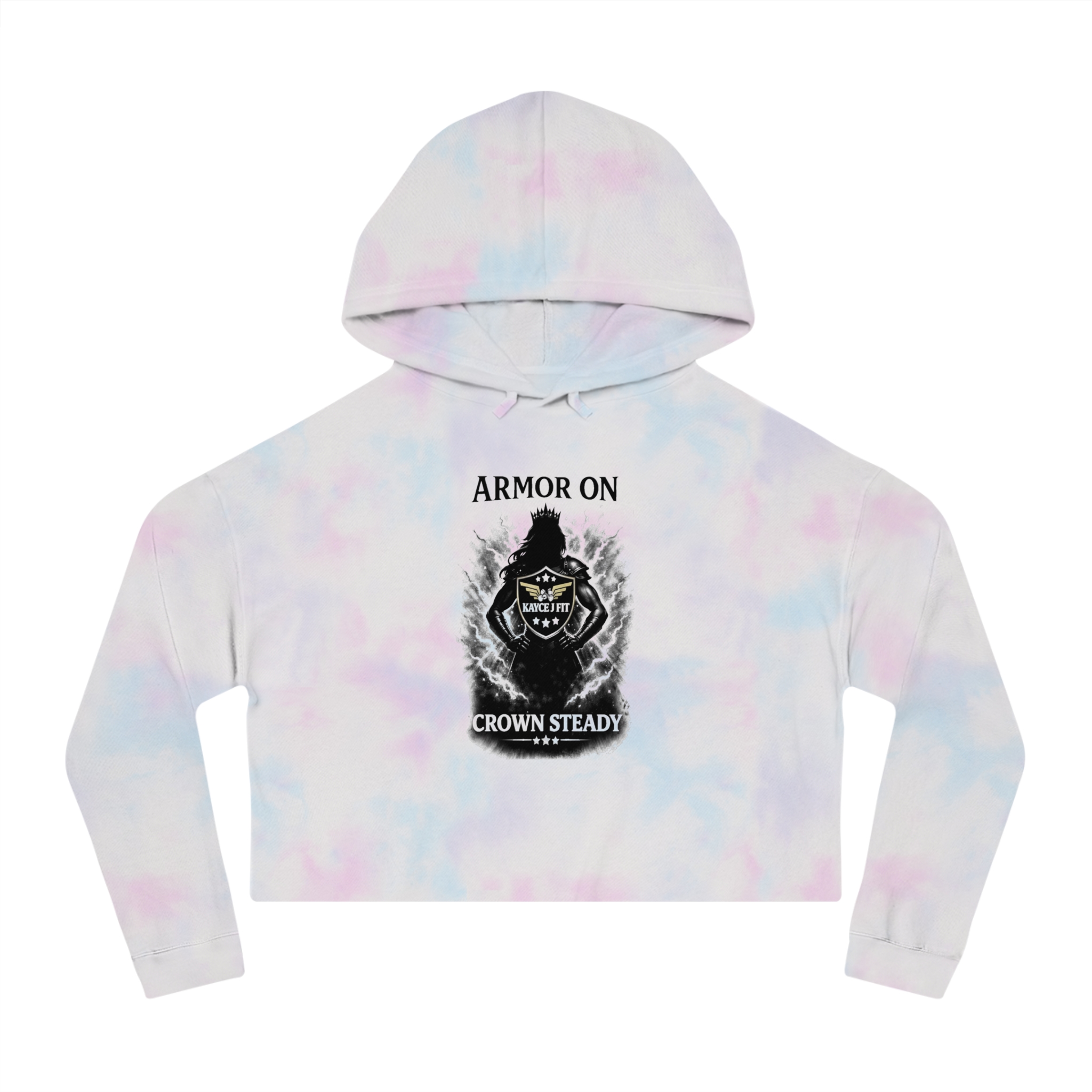 Armor On Crown Steady Cropped Hoodie — Women's Cropped Hoodie for Confident 'Baddies'