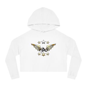 Winged Dumbbells Cropped Hoodie — Women's Fitness Crop Hoodie