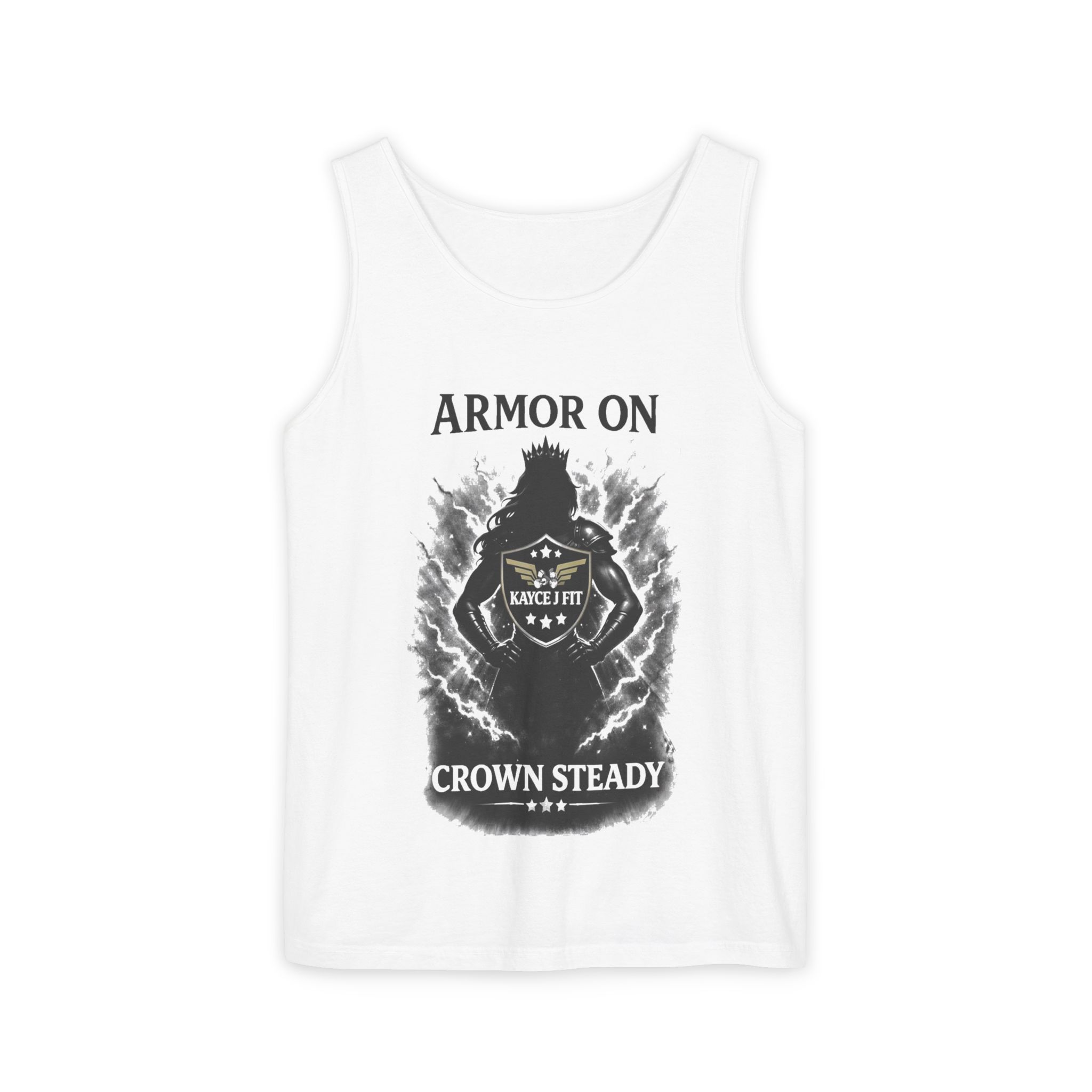 Armor On Crown Steady Tank Top (Front Design) — Inspirational Graphic Tank